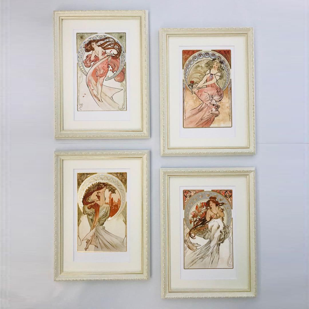 Alphonse Mucha – Set of 4 Framed Prints (1 of 6)
