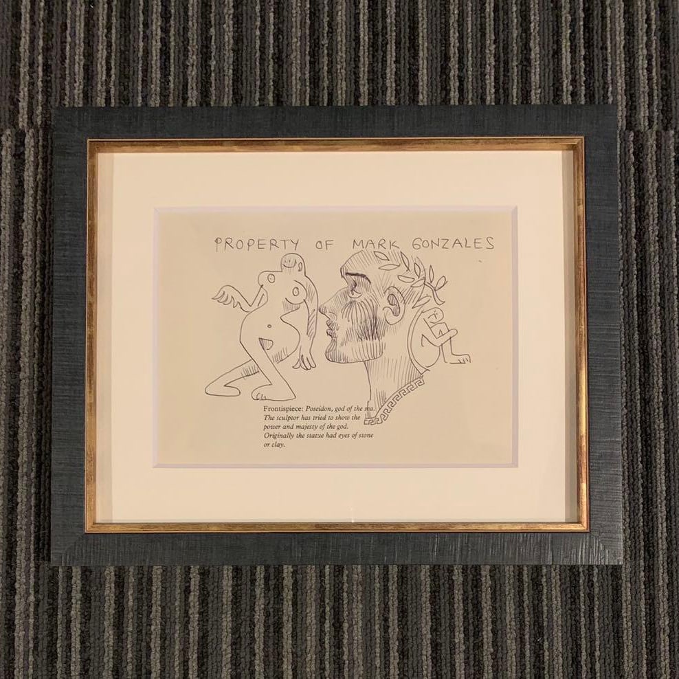 Authentic Mark Gonzales Original Artwork – Signed: This is an authentic original artwork by Mark Gonzales (Gonz). The piece was originally created in the late 1990s and was personally purchased from the artist in 2011. It features Gonzales’