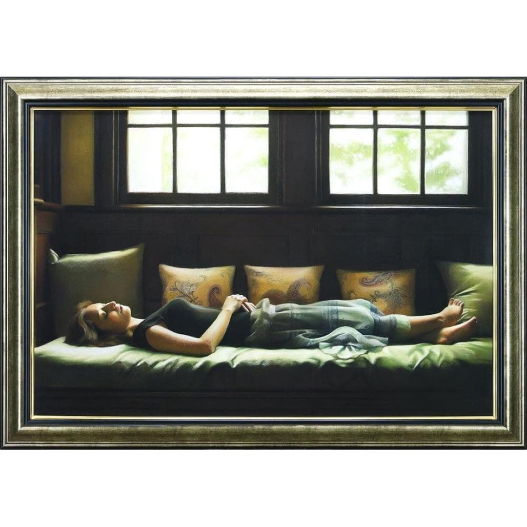 Ikuyo Otani Beautiful Day Oil on Canvas, Approx. 30-Size, Signed, Contemporary Realism: An important oil painting titled Beautiful Day by contemporary Japanese realist painter Ikuyo Otani. This serene composition portrays a young woman bathed in soft natural light, exemplifying Otani’s