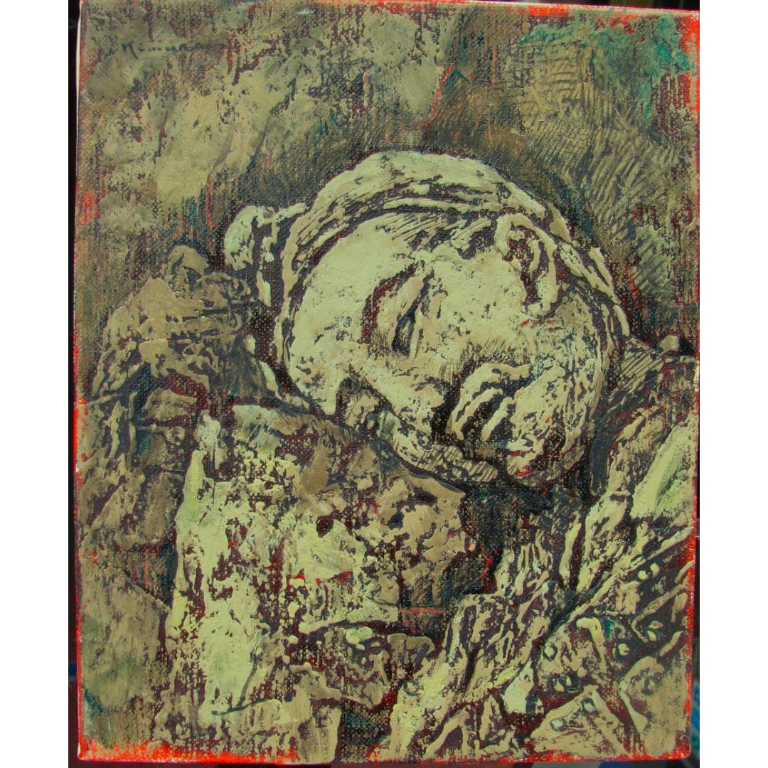 Jiro Kimura Qin Shi Huang – Terracotta Warriors F3 Oil on Canvas (2006), Authentic: An original oil painting titled Qin Shi Huang – Terracotta Warriors by Jiro Kimura. Created in 2006 for a solo exhibition at Seaside Hotel Maiko Villa, this work reflects Kimura’s distinctive abst