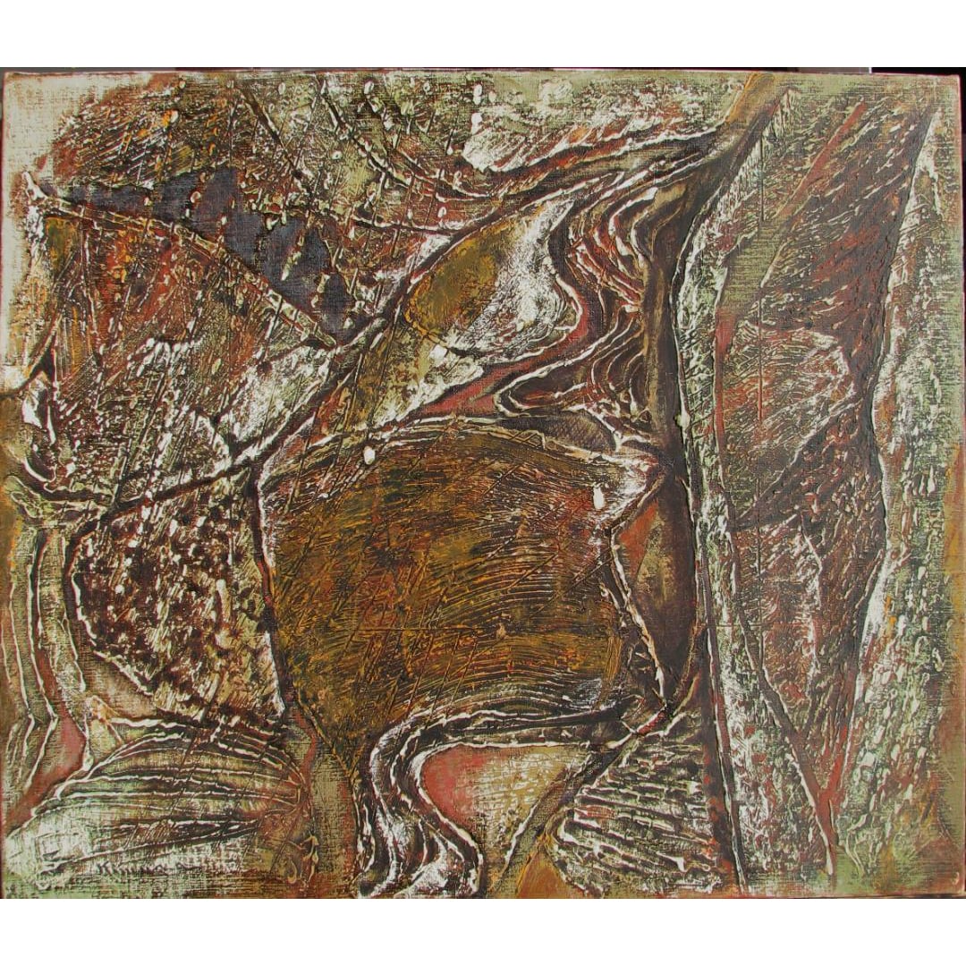 iro Kimura Gobi Desert (From Above) (2006) F10 Oil on Canvas – Technical Seal-Wax Textured (1 of 4)