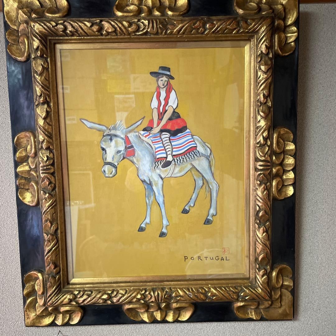 Ryutaro Kitahara Portugal(1976) F6 Oil Painting: An original oil painting titled Portugal (1976) by Ryutaro Kitahara. Created in 1976, this F6-sized oil work reflects Kitahara’s overseas theme, capturing the atmosphere and architectural character