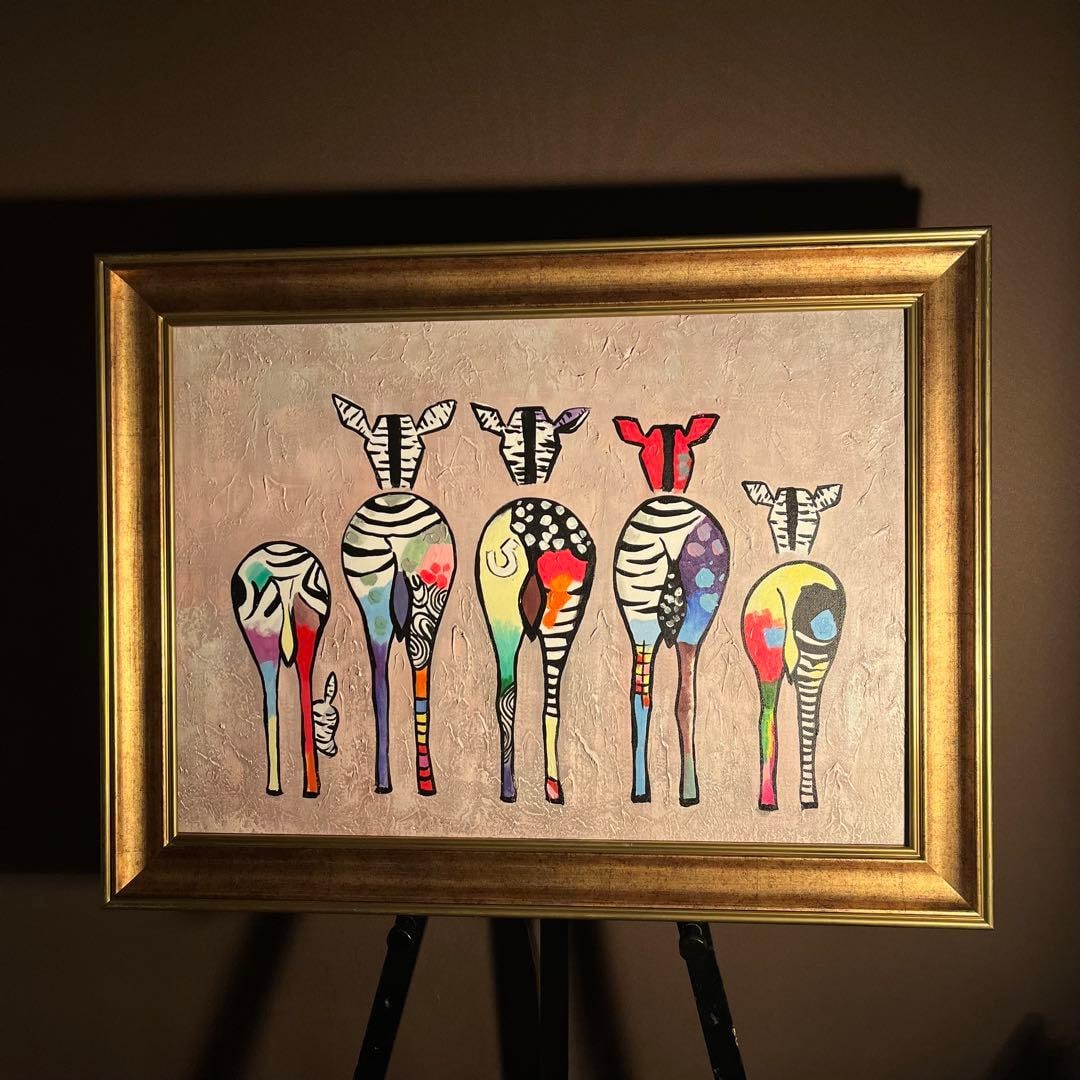Hand-Painted Oil Painting Zebra (Large) – Framed Original Artwork (1 of 10)