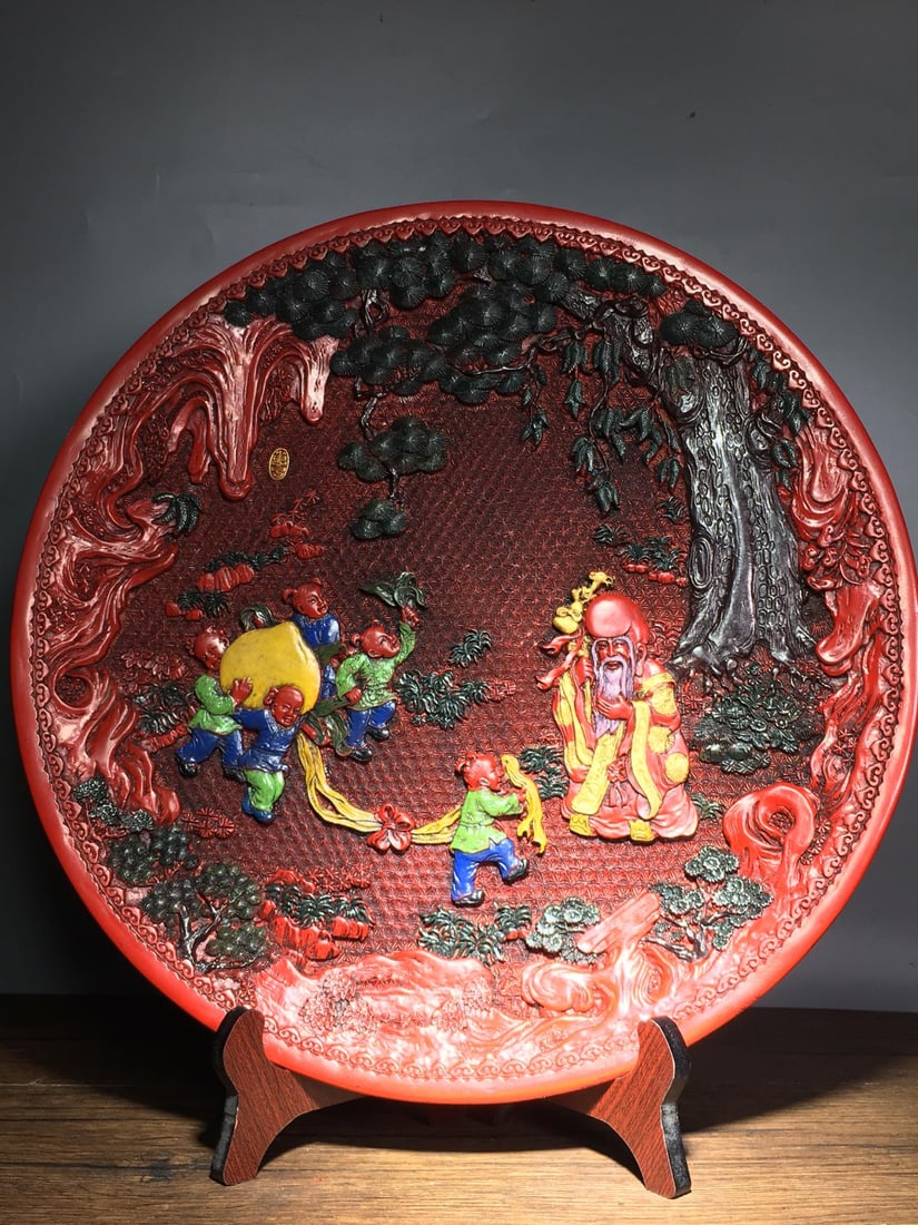 Painted lacquer tray - 8