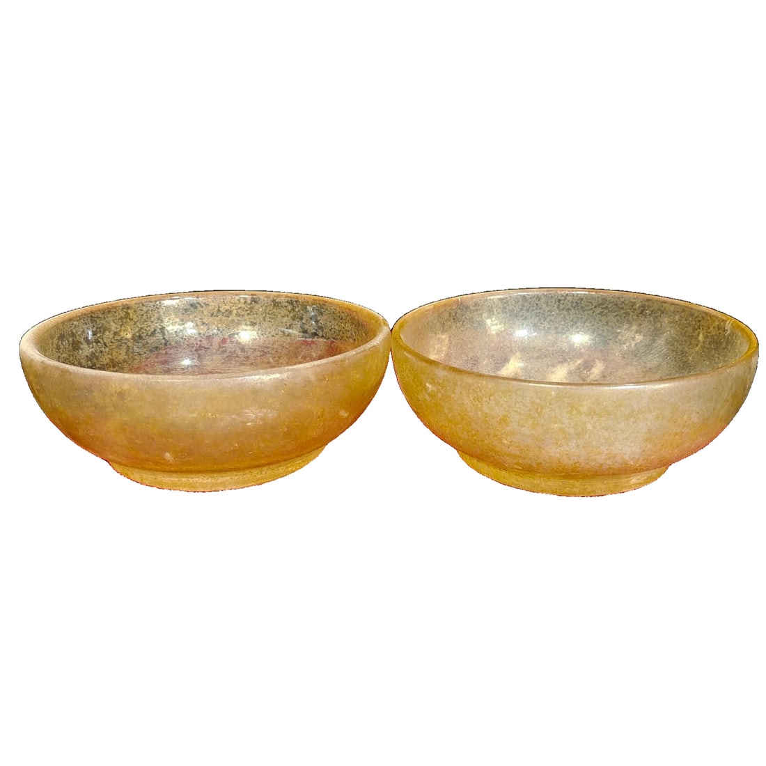 A pair of crystal water purification bowls.: A pair of precious crystal water purification bowls, in perfect condition. These bowls are used to hold water for offering to deities, as water is the source of all things and an essential item for of