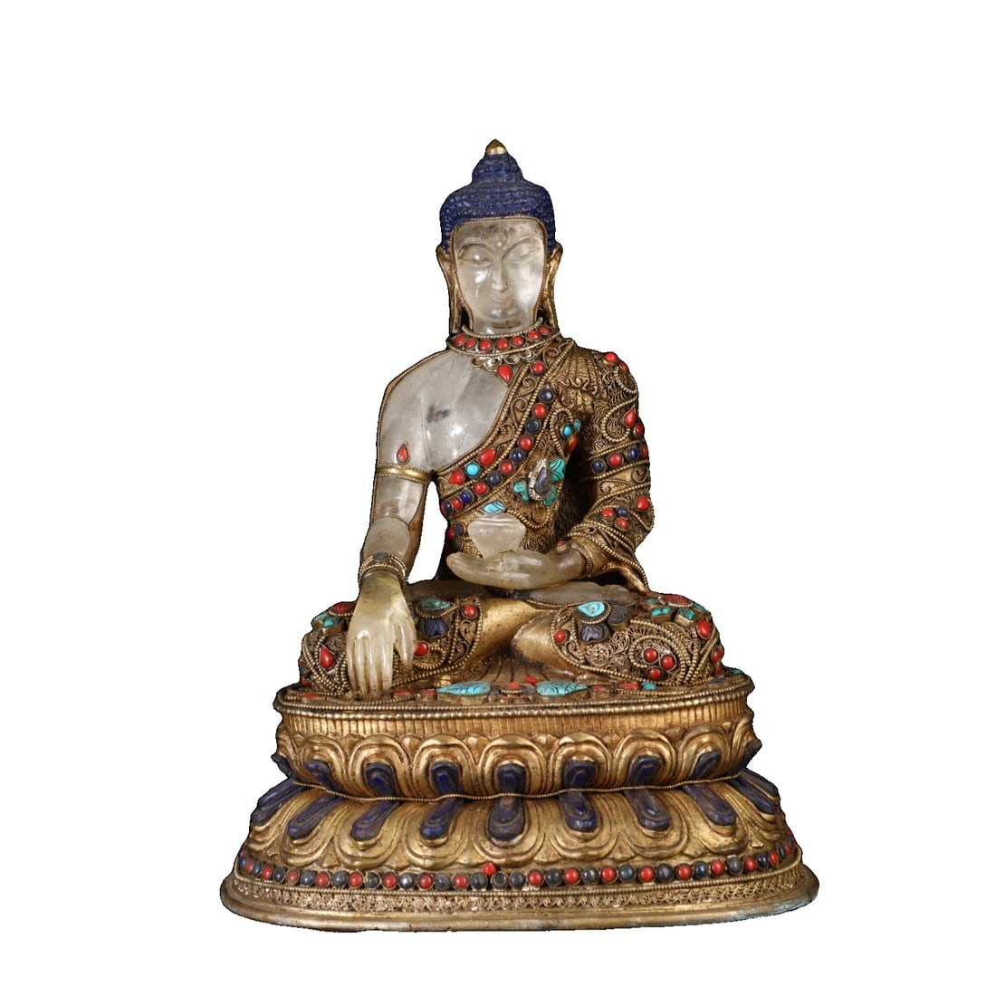 Buddha statue inlaid with various gems (1 of 10)