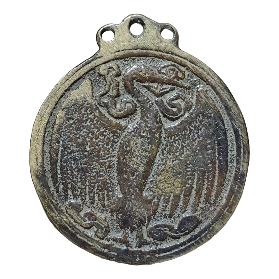 Qing Dynasty crane copper pendant flower money.: Qing Dynasty copper plaque with a crane design, 51.5x3mm, weighing 45 grams.