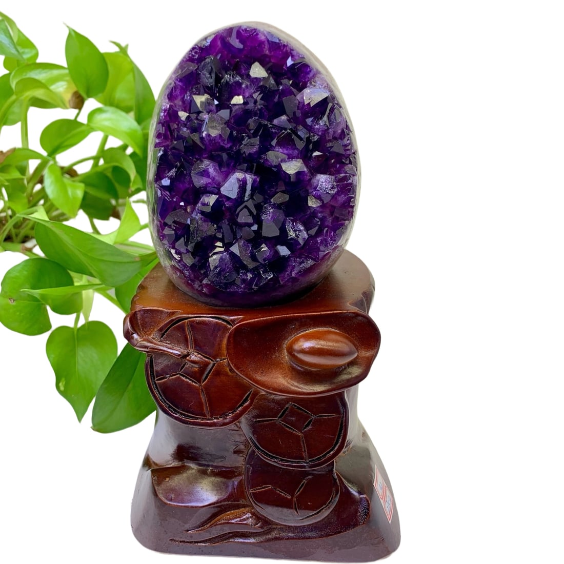 Natural amethyst ornament: (Weight 4.2 kilograms, dimensions 27×12 centimeters, high-grade Uruguayan natural amethyst cave, amethyst cluster original ore cave, gathering wealth and prosperity, attracting wealth, generation aft