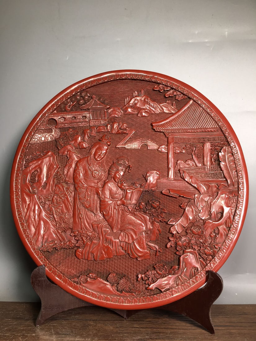 Tin red lacquer tray - 3