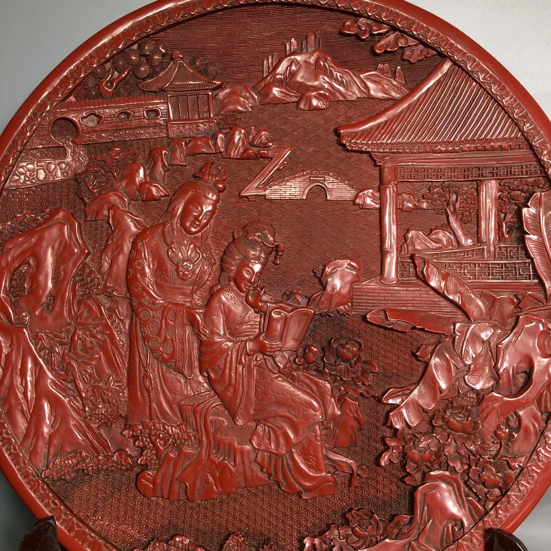 Tin red lacquer tray - 4