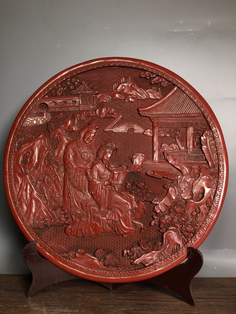 Tin red lacquer tray - 6