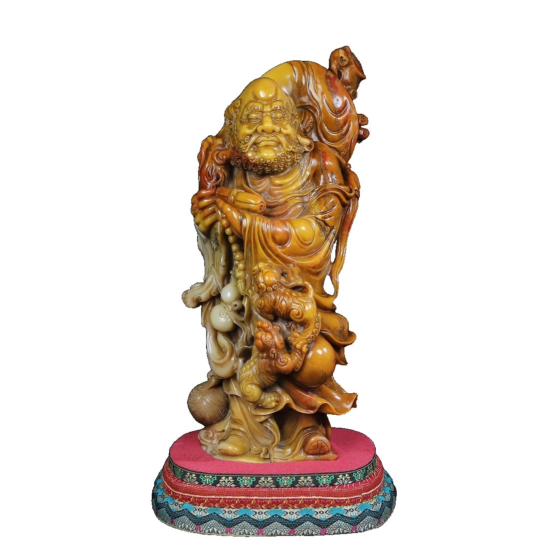 Shoushan Stone Bodhidharma Patriarch Seal Ornament (1 of 10)