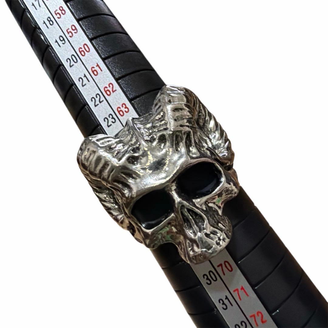 (Second-hand) Men's 21st Silver Goat Skull Vintage Sheep Ring: Men's silver goat skull vintage sheep ring on the 21st.