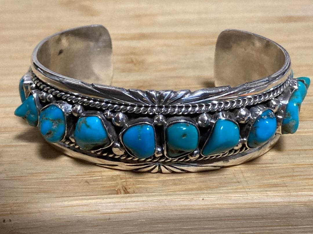 (Second-hand) 925 Silver Navajo Turquoise Bracelet (1 of 14)