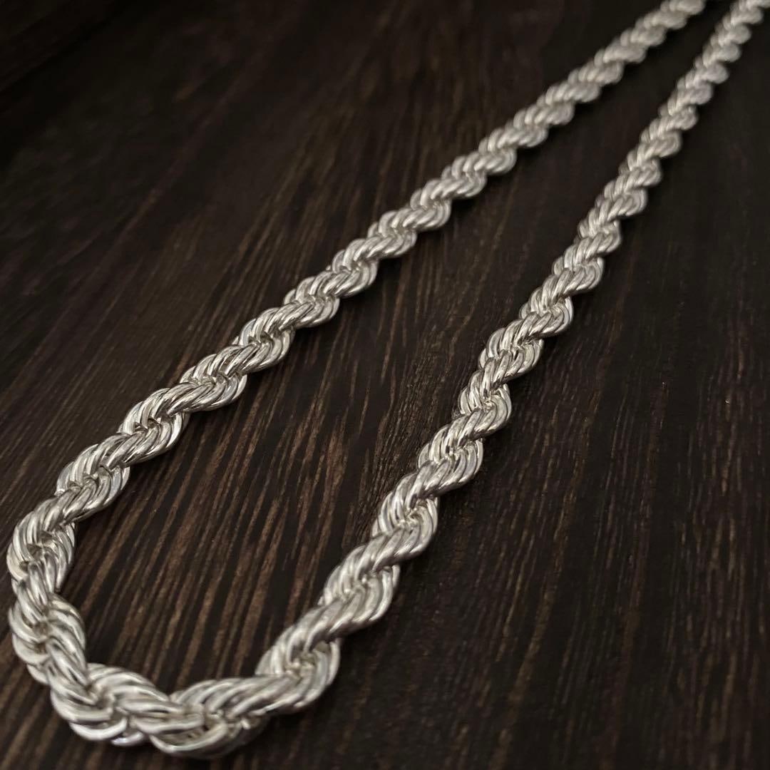 (Second-hand) Mexican 925 Sterling Silver Rope Chain Necklace Vintage Style (1 of 8)