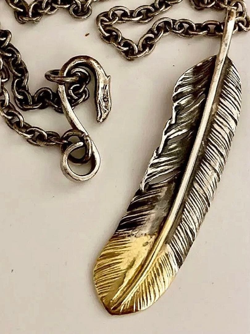 (Second-hand) Goro's Gold Eagle Claw Extra Large Feather Hook with Thin Round Chain Set: The client purchased it at a consignment store in Harajuku about 15 years ago. It was bought around that time.