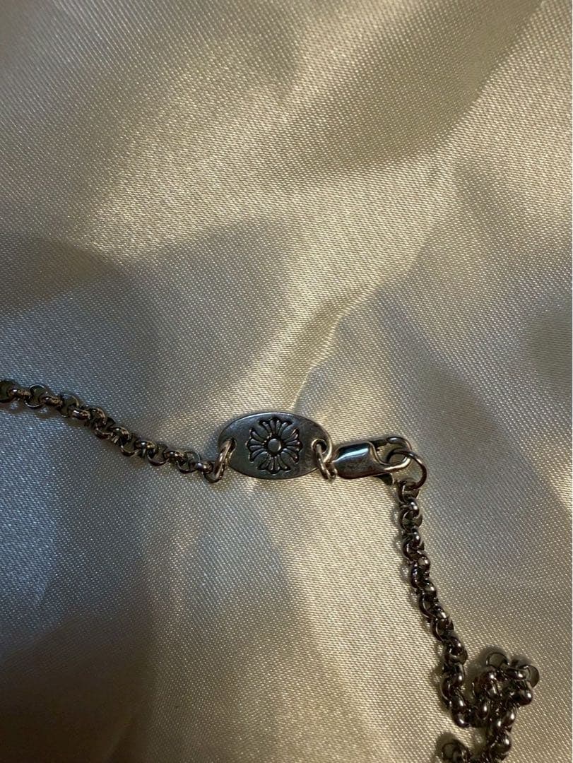 (Second-hand) Silver cross pattern necklace, with silver chain - 19