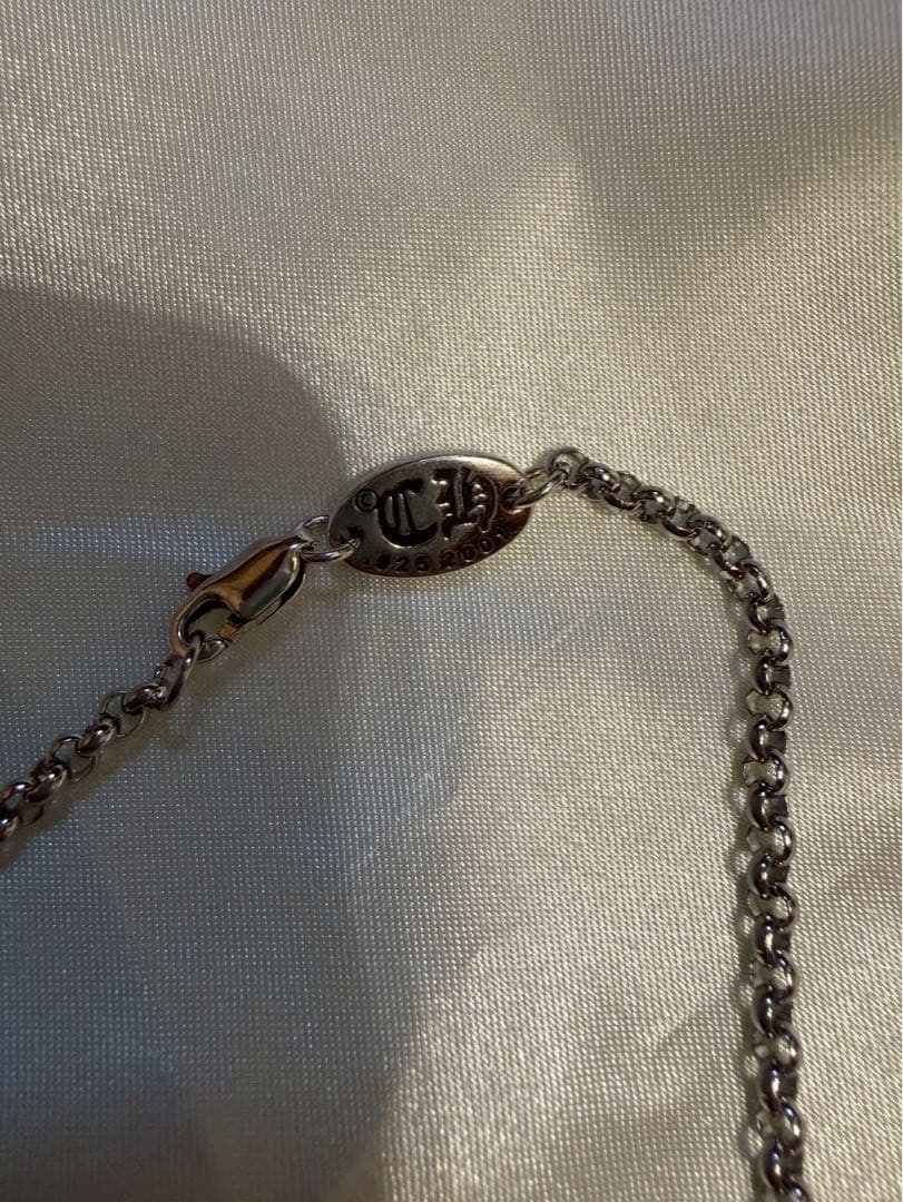 (Second-hand) Silver cross pattern necklace, with silver chain - 20