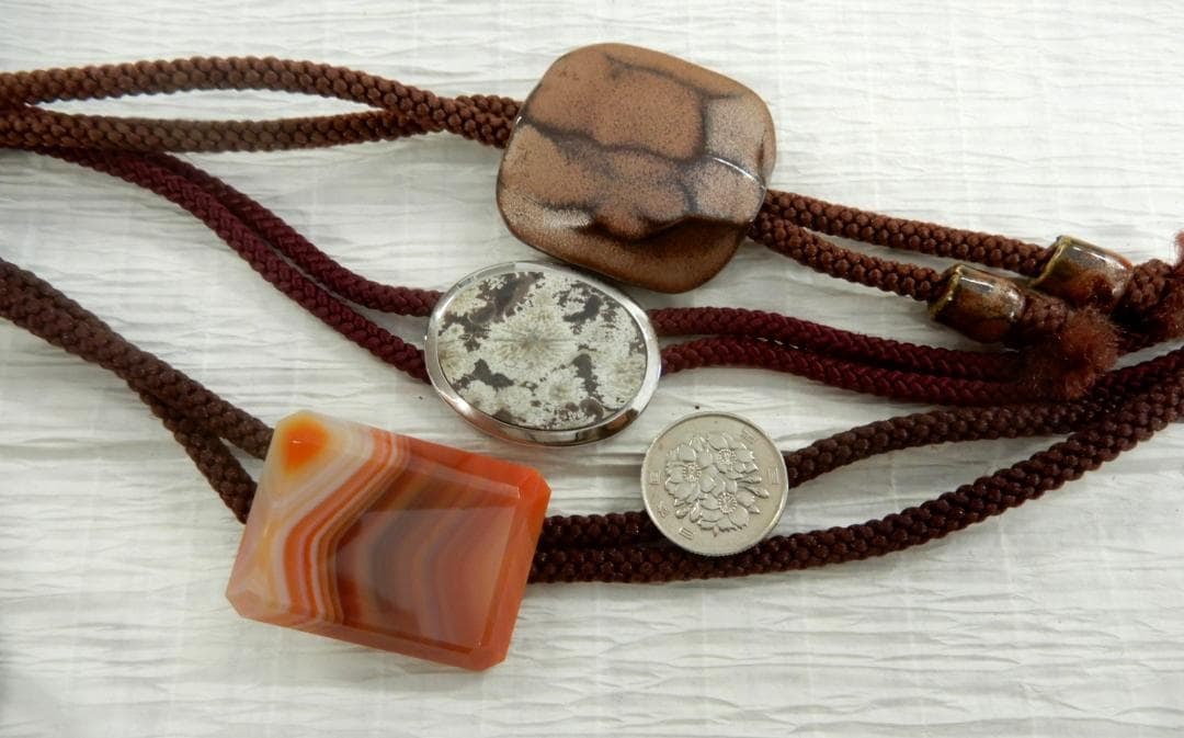 (Second-hand) Men's circular necktie - made of stone, agate, ceramic: Men's circular necktie - made of stone, agate, ceramic