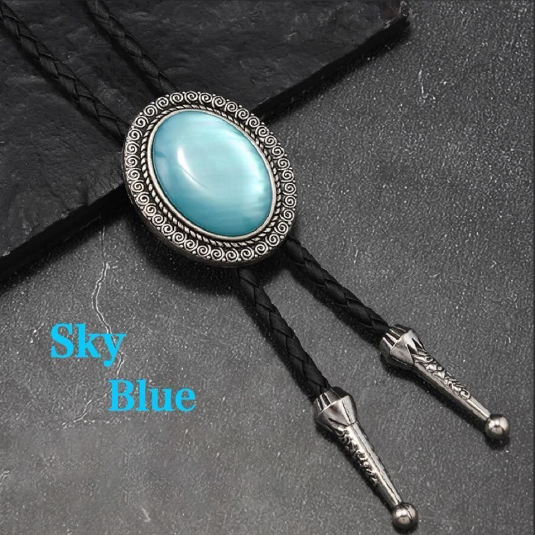 (Second-hand) Polo tie, sky blue, oval-shaped accessory, role play: [Sky Blue Oval Polka Dot Tie] Add a touch of style to your neck Can be a standout accessory for your overall look Color: Sky Blue (Light Blue) Size Length: Approximately 98 cm Pattern Size: