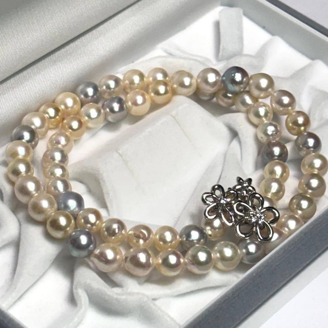 (Second-hand) Natural Large Pearl Necklace: Natural large pearl necklace, length 52 cm (adjustable), size 8.0 mm - 9.0 mm, weight 58 grams.