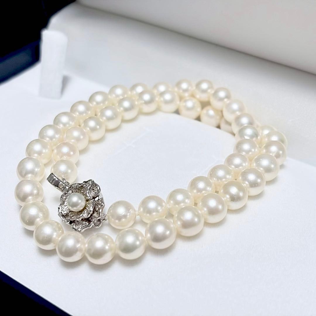 (Second-hand) Natural Akoya Pearl Necklace: Material: Akoya Pearl ????Silver clasp SV Size: Length approximately 41.0 centimeters ???????7.5-7.9 millimeters Weight: 34 grams Color: White