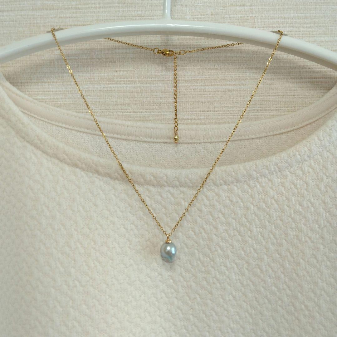 (Second-hand) Akoya Pearl Single Stone Necklace: Akoya Pearl Single Stone Necklace, Pearl: approximately 8mm Length (neck circumference): 49.5cm + 5cm Chain: SUS304 stainless steel, 18kgf