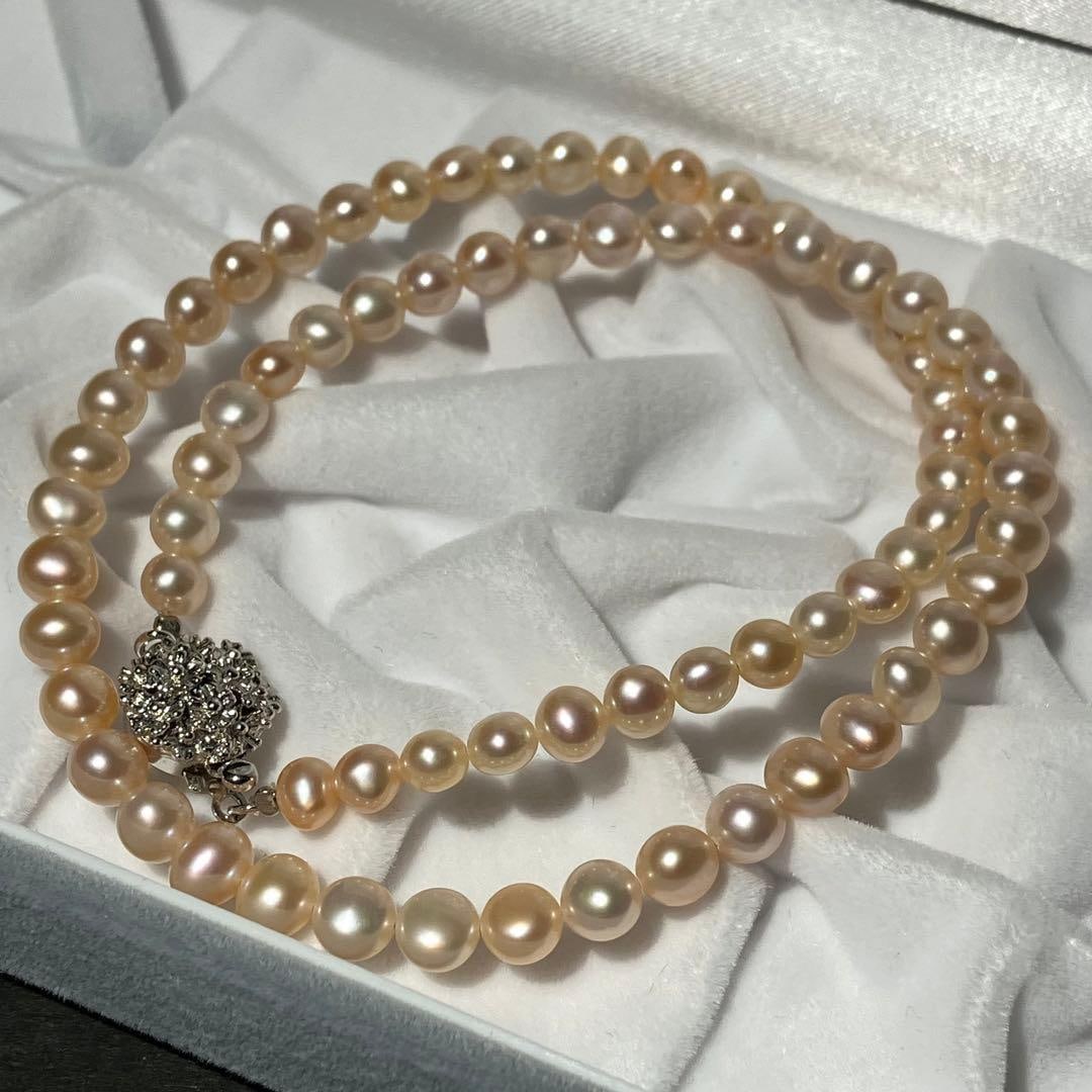 (Second-hand) Natural Pearl Necklace: Natural pearl necklace, dimensions Bead size: approximately 4.9 mm to 6.5 mm Weight: approximately 18.6 grams Total length: approximately 42.5 cm
