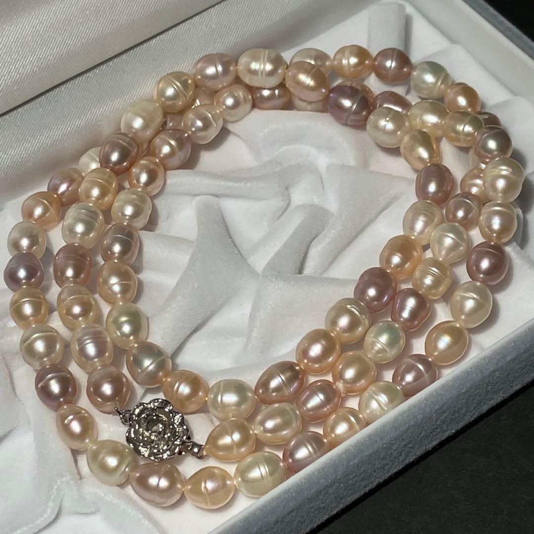 (Second-hand) Natural Pearl Necklace: Natural pearl necklace, bead size: approximately 7.2-8.0 millimeters Weight: approximately 71.6 grams Total length: approximately 81.0 centimeters
