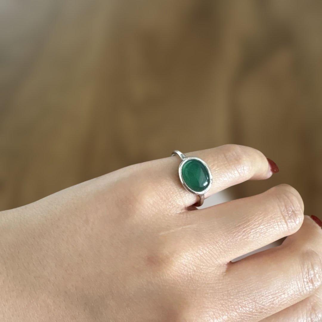 (Second-hand) Garnet ring, 925 silver, size 11 - 3