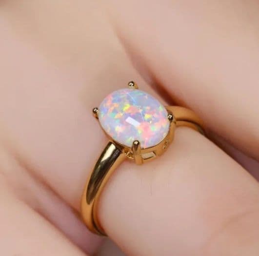 (Second-hand) Opal ring, size 16 - 2