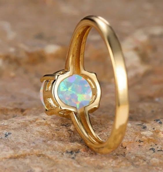(Second-hand) Opal ring, size 16 - 3