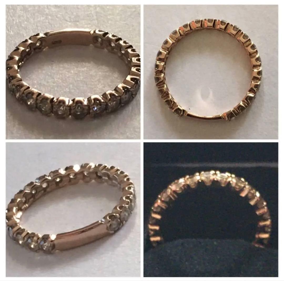 (Second-hand) K18 PG 1.00 carat diamond eternity ring: 18K Gold-Plated Diamond Eternal Ring Material: K18PG Diamond: 0.1 carat, Champagne Brown Engraving Size: 9 Weight: 1.7 grams