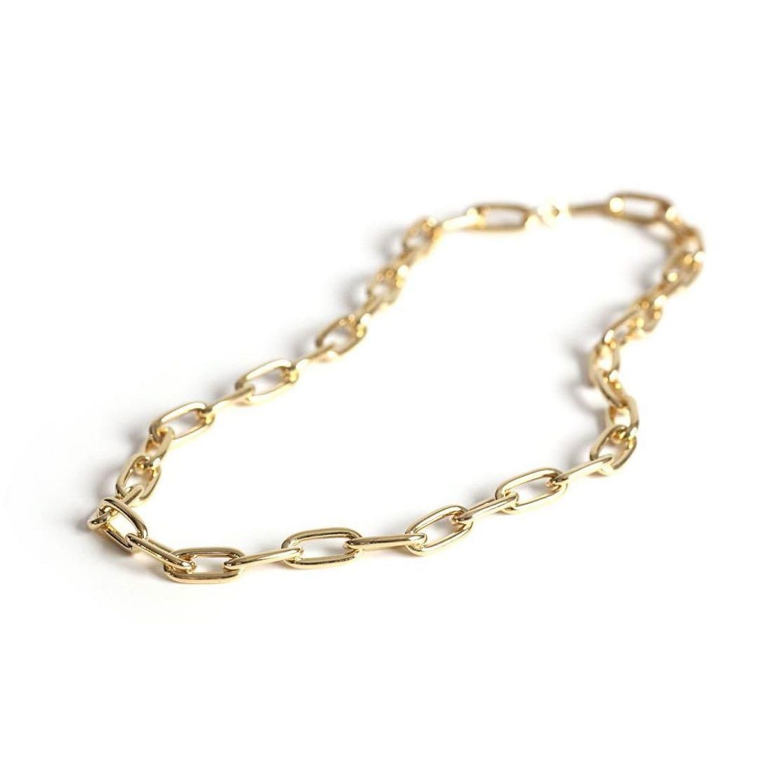(Second-hand) BYOKA G.CLASSIC Chain Necklace in Gold: It features a hook design for easy wearing and removal, and has a reversible design that can be wrapped twice to wear as a bracelet. Dimensions Total length including hook: approximately 35