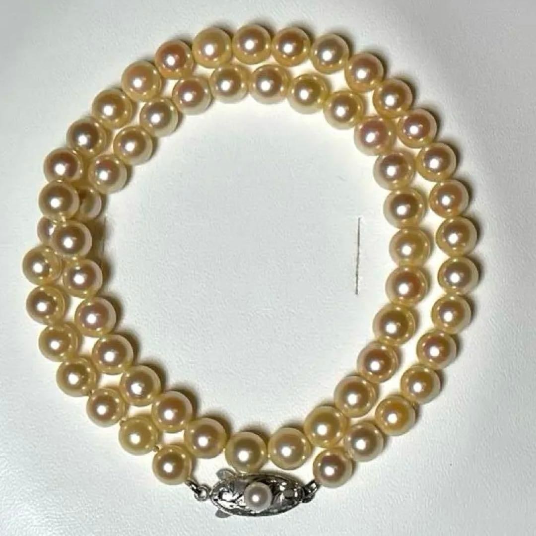 (Second-hand) Gold Akoya Pearl Necklace: Golden Akoya Pearl Necklace, Pearl Diameter: approximately 6.0-6.5 millimeters Length when worn: approximately 38 centimeters