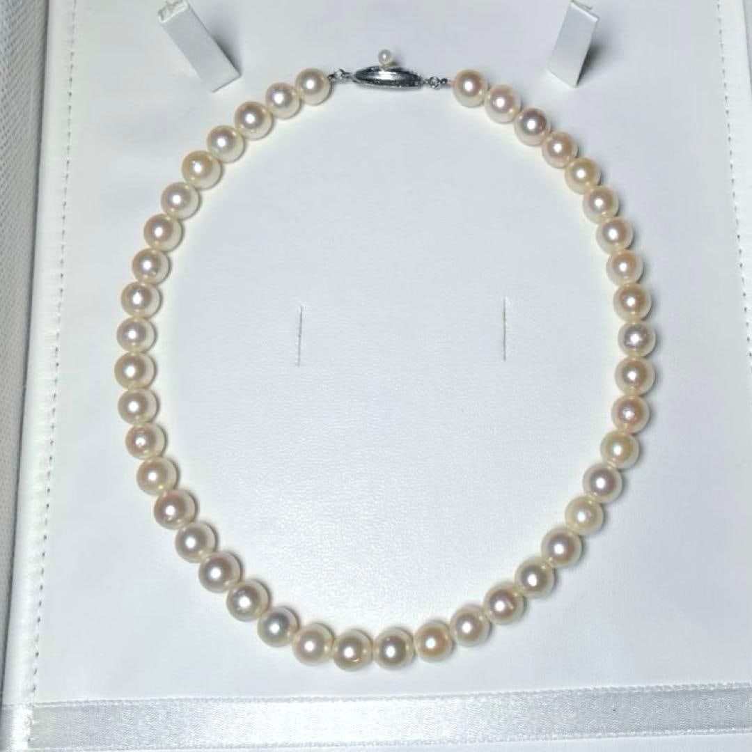 (Second-hand) Akoya Pearl Necklace: Elegant Akoya Pearl Necklace, Bead diameter: approximately 7.0-7.4 mm Wearing length: approximately 32.5 cm