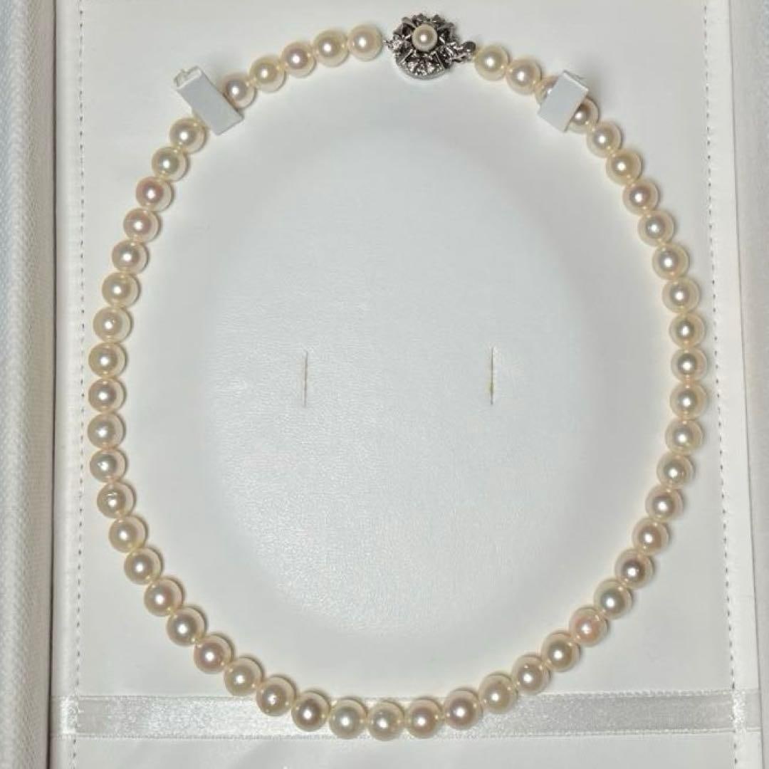 (Second-hand) Akoya Pearl Necklace: Akoya Pearl Necklace Bead diameter: approximately 7.4-8.0 millimeters Wearing length: approximately 42.5 centimeters Bead shape: round