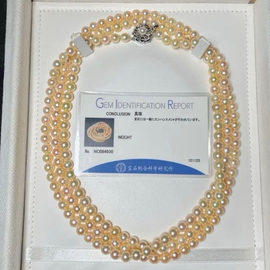 (Second-hand) Akoya Pearl Necklace: Akoya Pearl Necklace Bead diameter: approximately 6.0-6.4 mm Wearing length: approximately 125 cm Bead shape: round