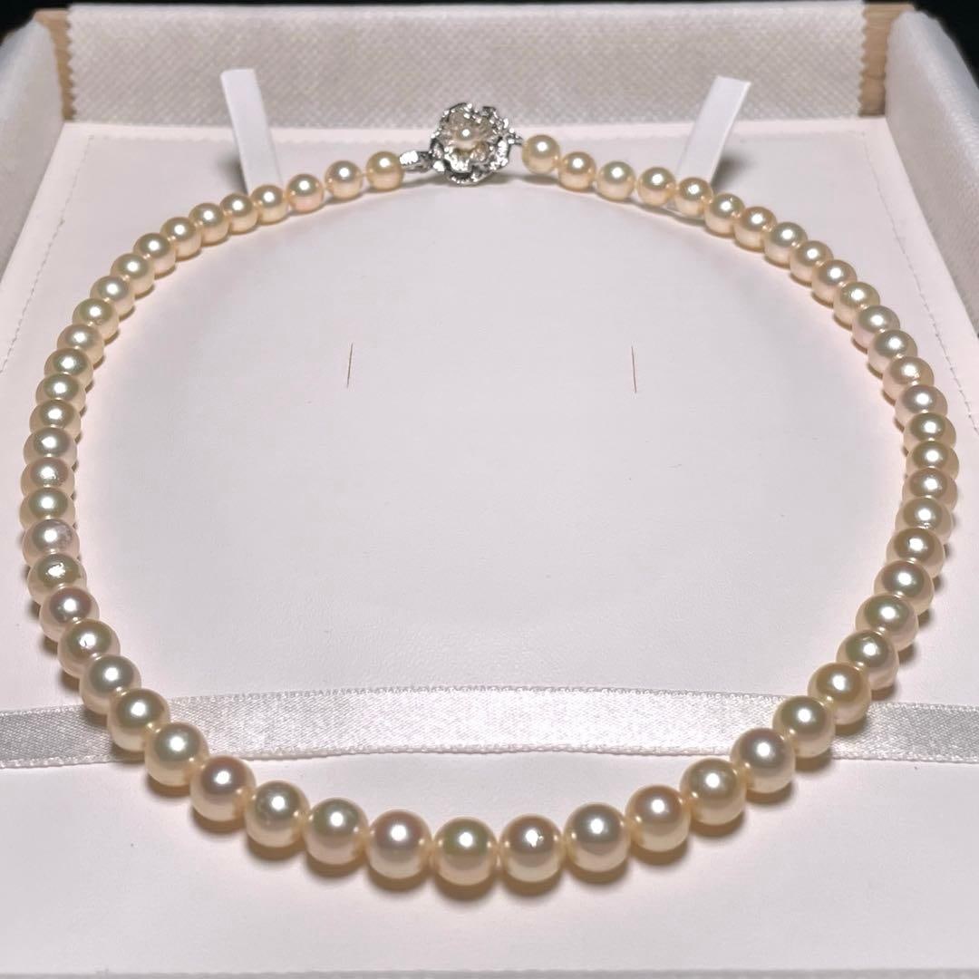 (Second-hand) Pearl Necklace: Pearl necklace, 6.5-7.0mm Bead diameter: approximately 6.5-7.0mm Wearing length: approximately 43.0cm Bead shape: round Marked as silver