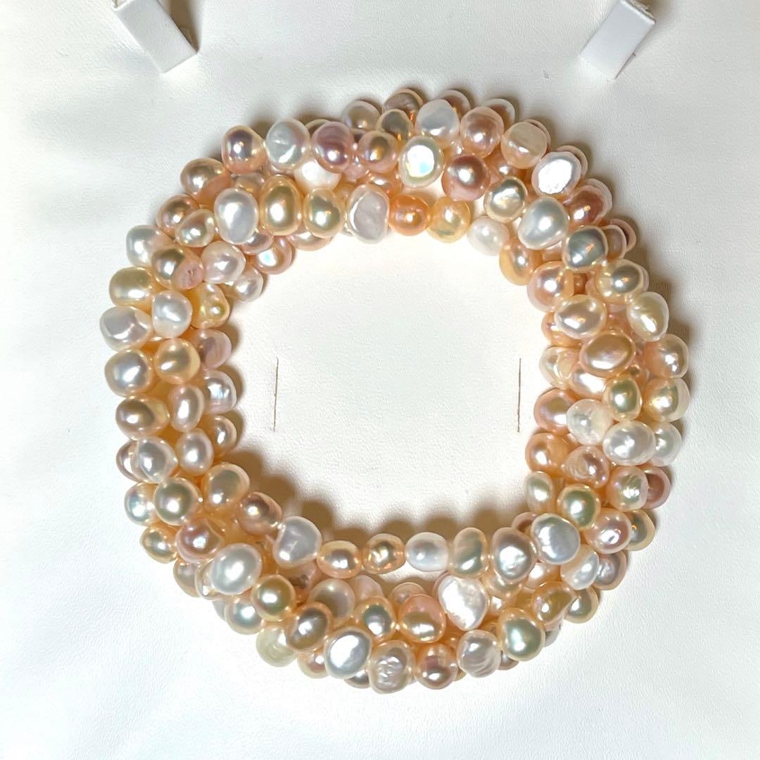 (Second-hand) Multi-colored pearl necklace - 3