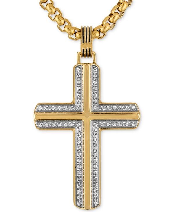 (Second-hand) Esquire Men's Jewelry Diamond Cross Pendant Necklace: Esquire Men's Jewelry Diamond Cross Pendant Necklace Diamond cross pendant necklace, 22 inches