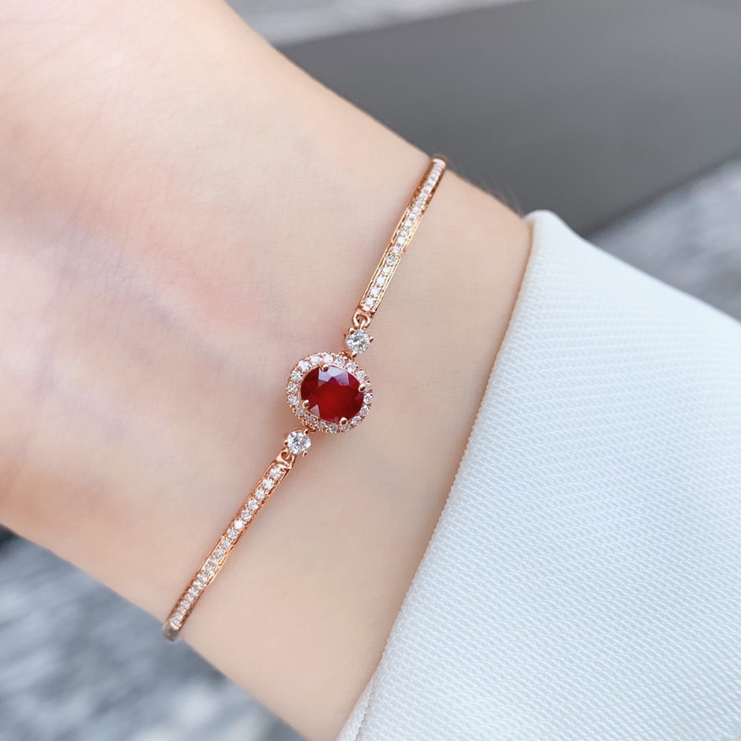 18K Gold Ruby Bracelet - 2