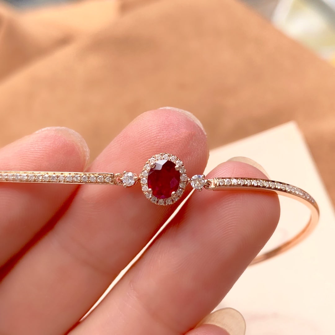 18K Gold Ruby Bracelet - 3