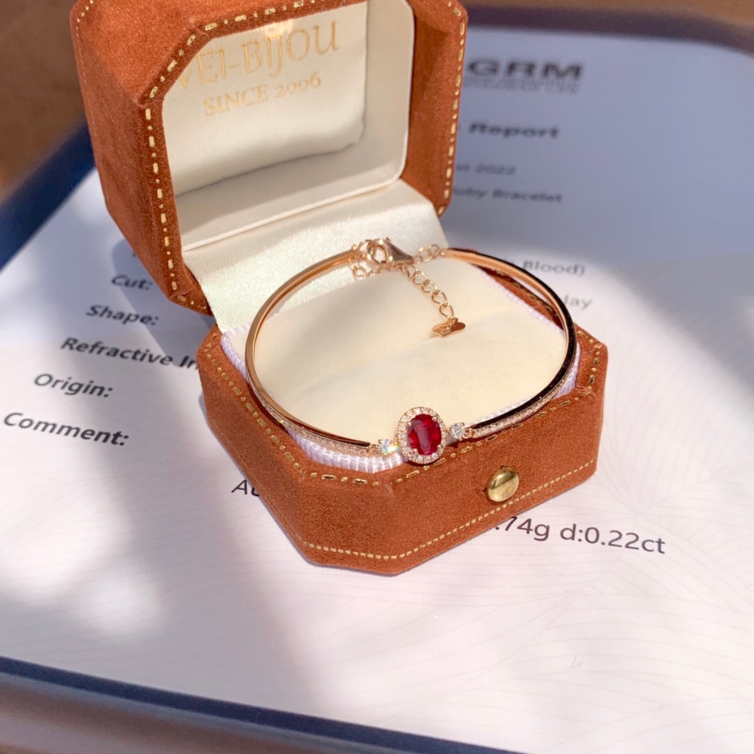 18K Gold Ruby Bracelet - 4