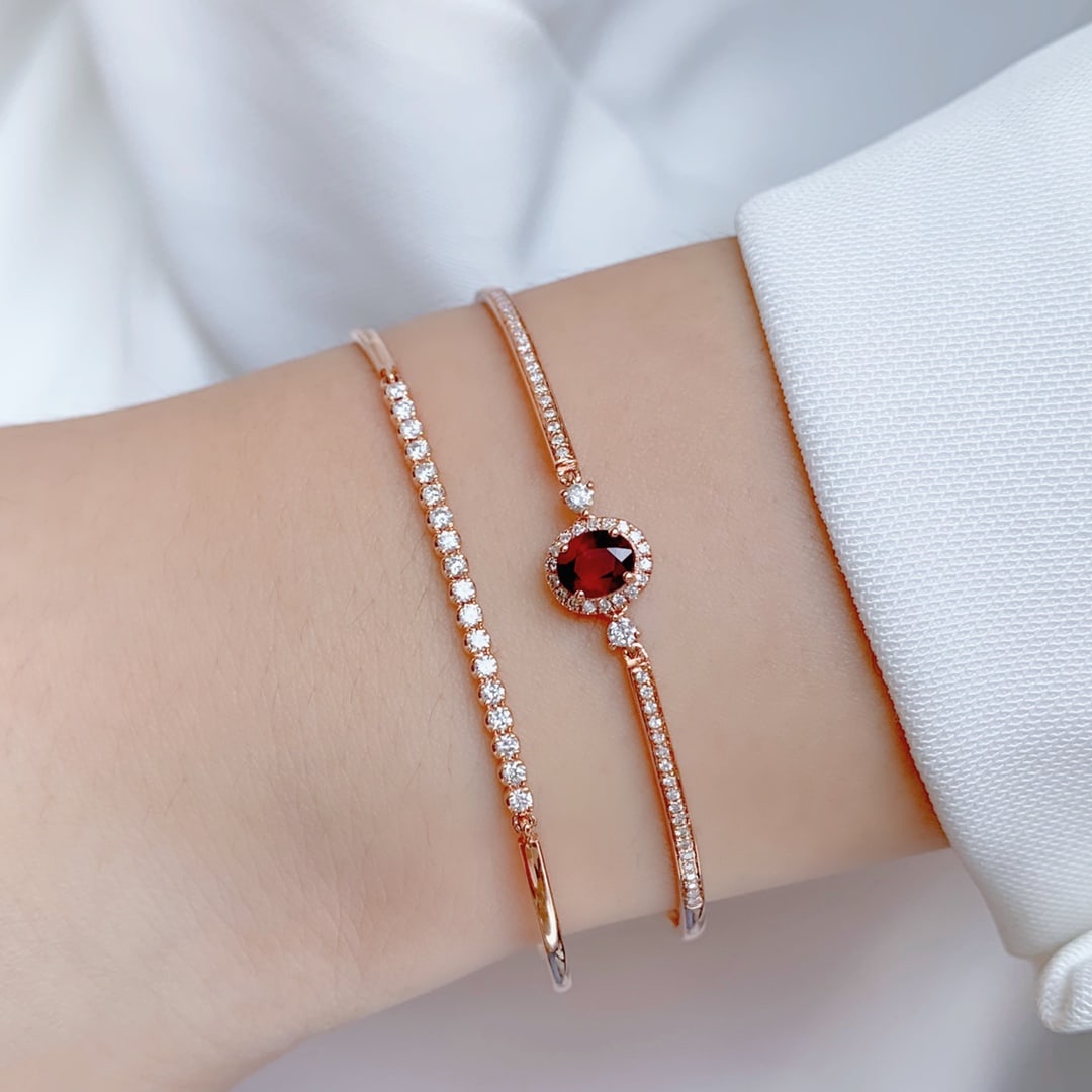 18K Gold Ruby Bracelet - 6