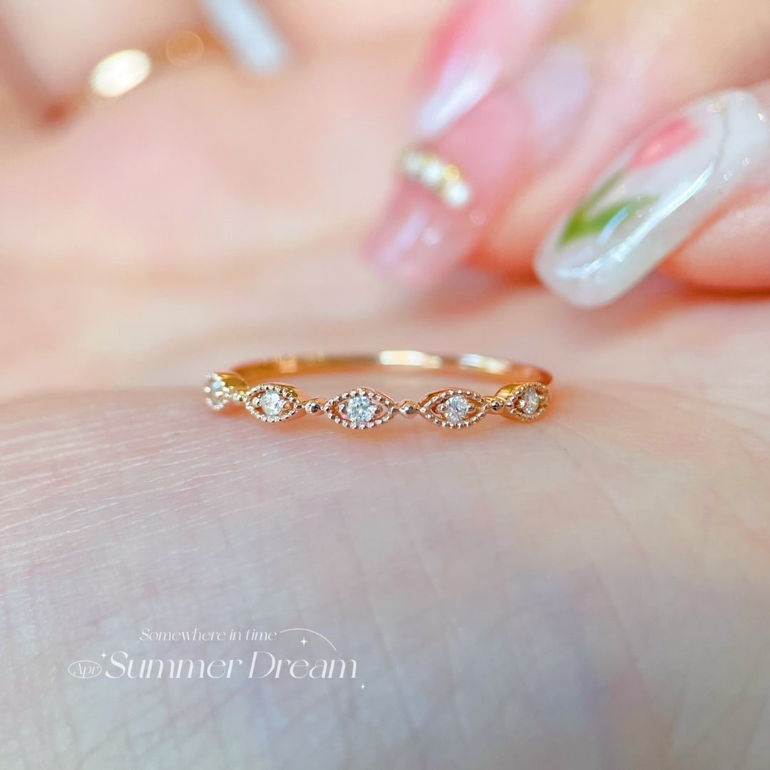 18K Gold Diamond Ring - 5