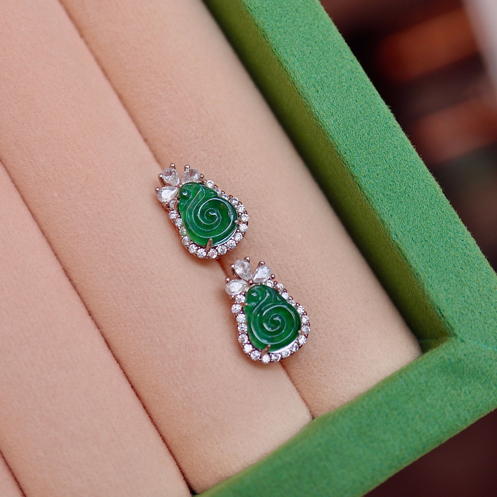 Silver Jadeite Earrings - 3