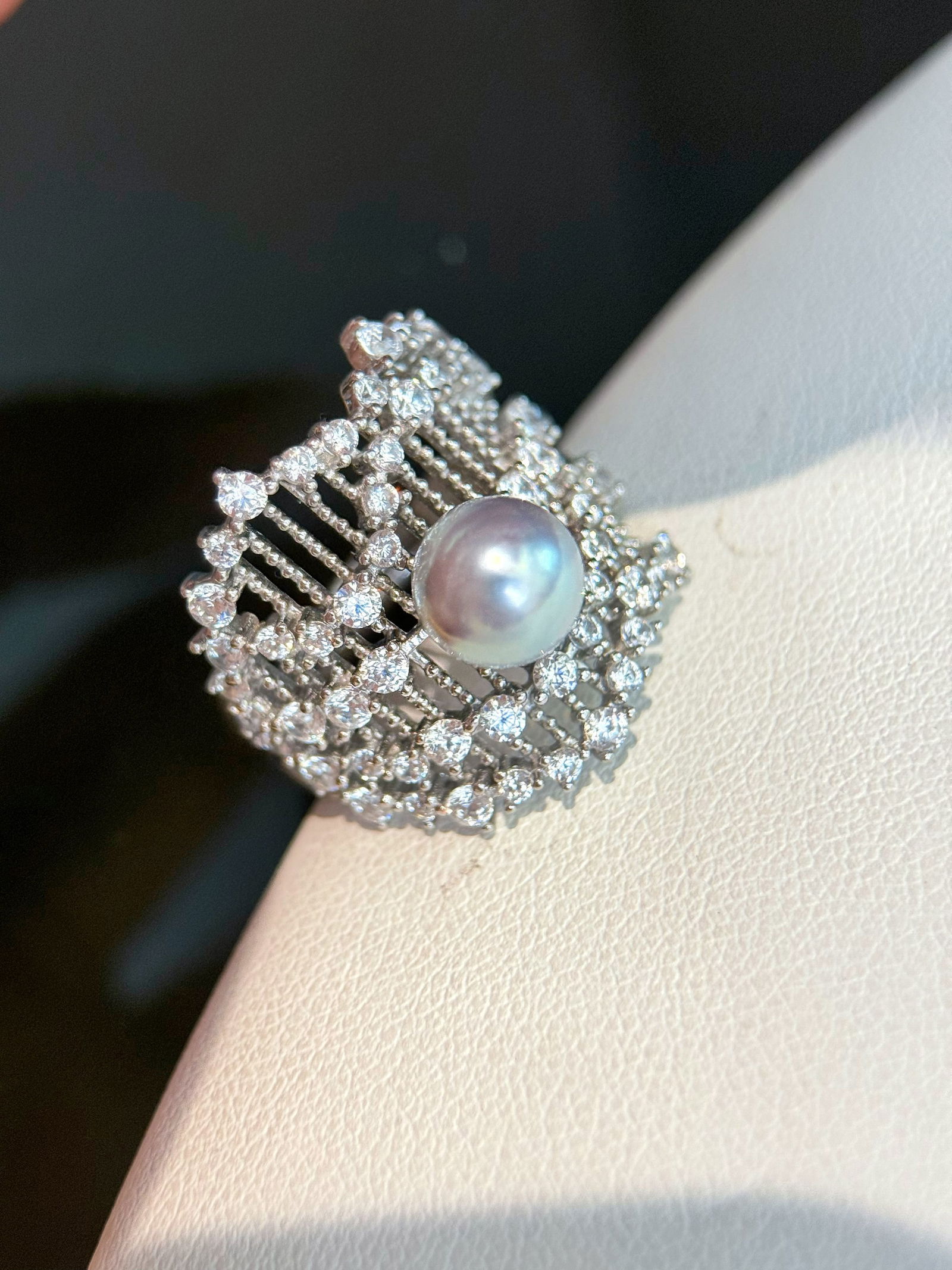 Silver Akoya Pearl Ring - 3