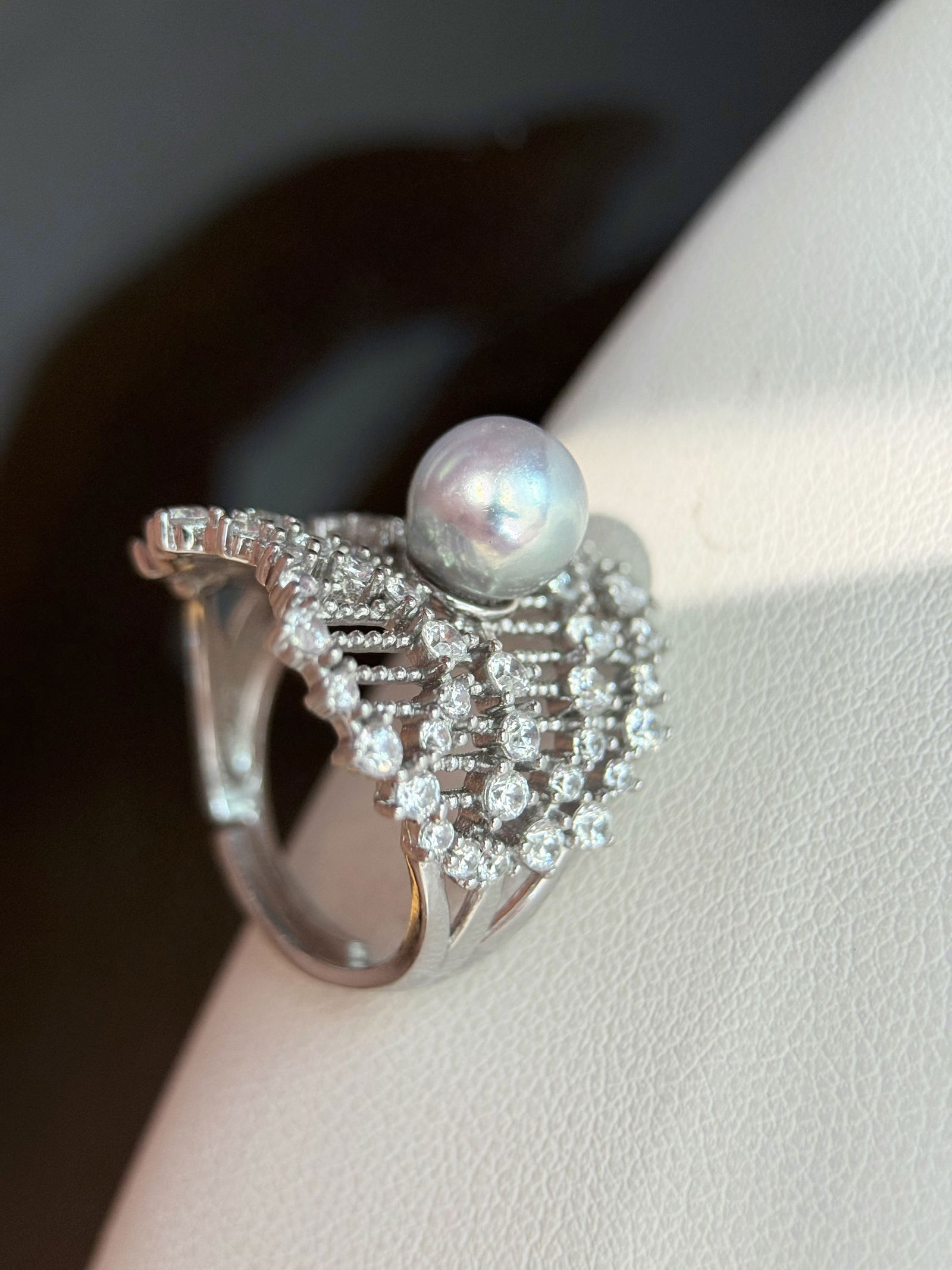 Silver Akoya Pearl Ring - 4