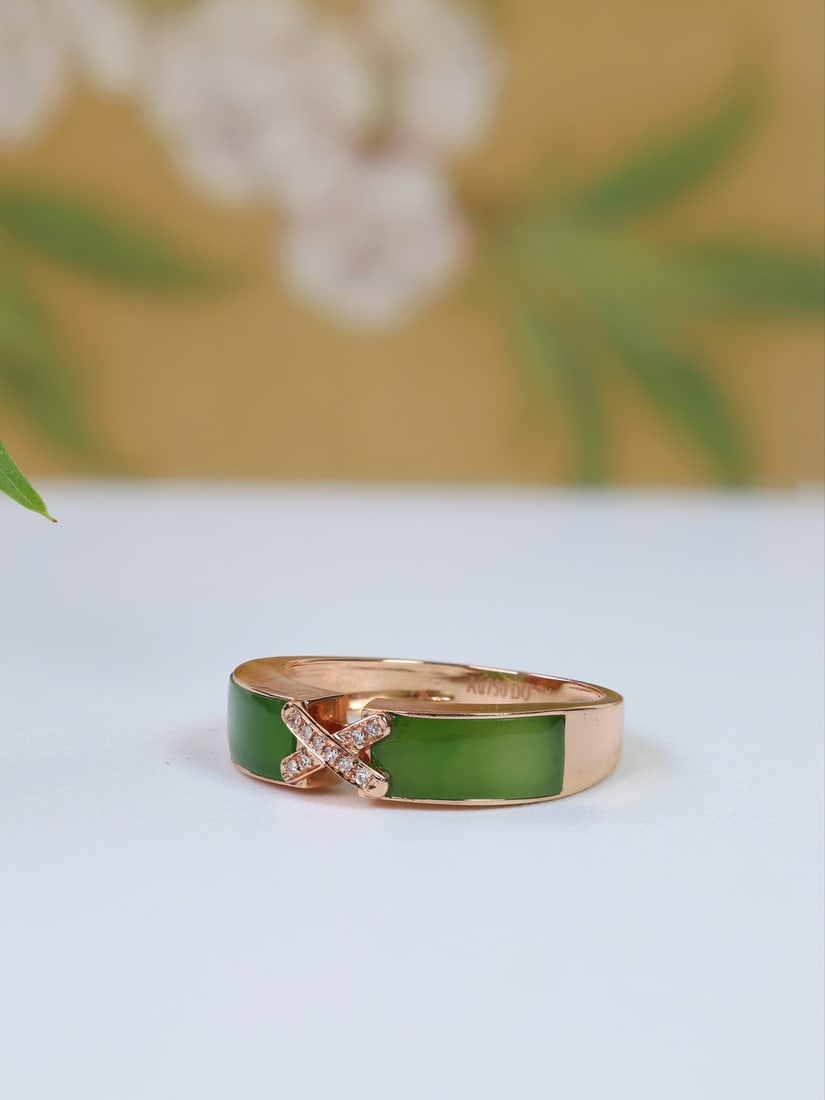 18K Gold Jadeite Ring - 2